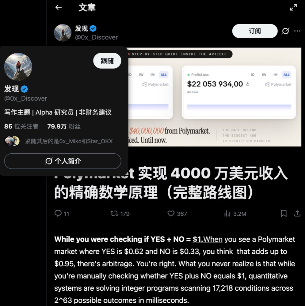 Creator promoting Polymarket on x.com